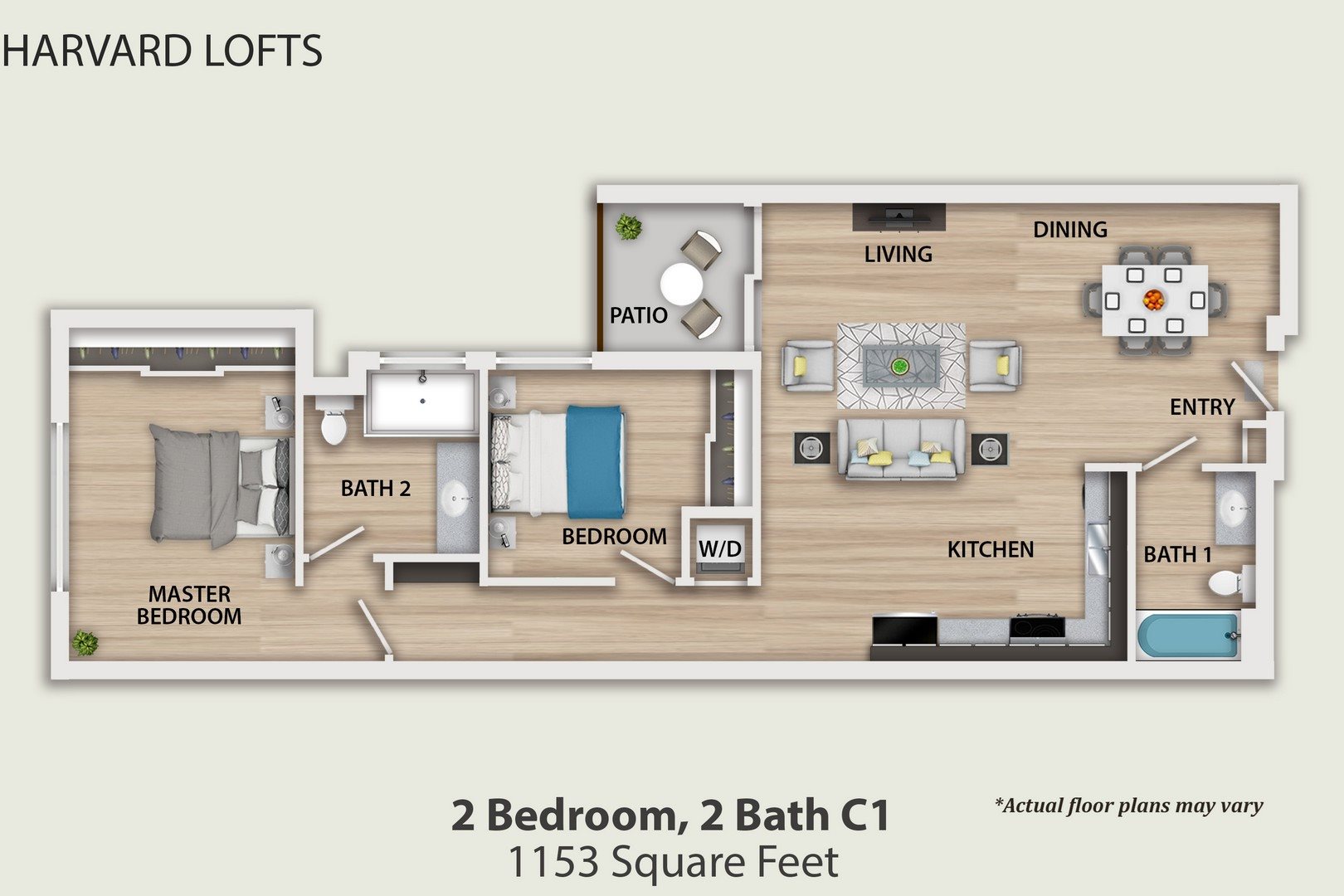2 Bedroom, 2 Bathroom C Floor Plan 16